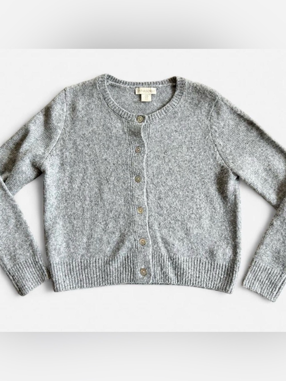 Cynthia Rowley Light Gray Crewneck Button Cardigan NWOT